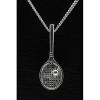MOOYE ® - Collectie Zilveren Tennisracket ketting hanger - groot met bal