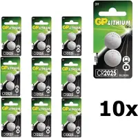GP 20 Stuks (10 Blisters a 2St) - CR2025 3v lithium knoopcel batterij