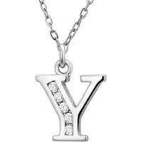 Montebello Montebello, zilveren ketting met hanger, Letter Y met zirkonia