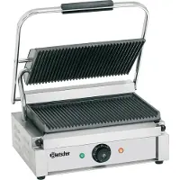 Bartscher Contactgrill Bartscher, enkel, geribbeld/geribbeld, 41(b)x20(h)x37(d), 230V/2200W