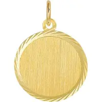 The Jewelry Collection Graveerhanger Gediamanteerd - Goud
