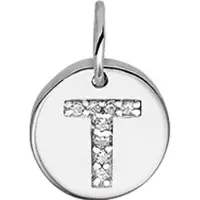 Trendjuwelier huiscollectie Bedel Letter T Zirkonia Zilver