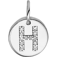 Trendjuwelier huiscollectie Bedel Letter H Zirkonia Zilver