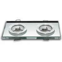 Groenovatie Inbouwspot (Dubbel), Vierkant, Glas, Chroom