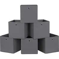 Songmics Opbergdozen met vingergat, non-woven stof, Grijs / 6