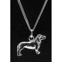 MOOYE ® - Collectie Zilveren Basset bleu de gascogne ketting hanger - groot
