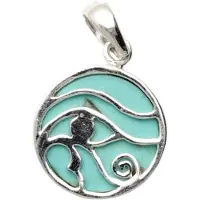MOOYE ® - Collectie Zilveren Oog van Horus met turquoise kettinghanger
