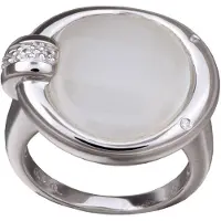 Orphelia Silver 925 Zr-3647;60 Ring Round White Cateye