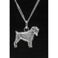 MOOYE ® - Collectie Zilveren Russian terrier zwart ketting hanger - groot