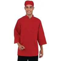 Chef Works unisex koksbuis rood L, Borstomvang: 112-117cm