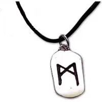 EtNox Mannaz rune zilveren hanger
