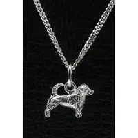MOOYE ® - Collectie Zilveren Norfolk terrier met staart ketting hanger - klein