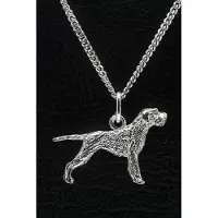 MOOYE ® - Collectie Zilveren Poedelpointer met staart ketting hanger - groot