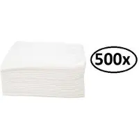 Themaparty 500x Servetten 33x33cm wit - servet tissue diner eten en drinken festival carnaval thema feest