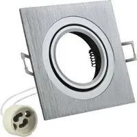 ABC-led Inbouw spot GU10 - aluminium - vierkant armatuur - geborsteld - zilver/zilver 92mm