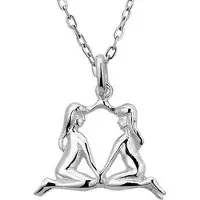 Montebello Montebello, zilveren sterrebeeld met ketting 45cm, Tweeling
