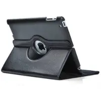 E-Supply Lederen hoes draaibare cover iPad Air 1/2 - Zwart
