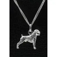 MOOYE ® - Collectie Zilveren Belgisch smoushondje ketting hanger - groot