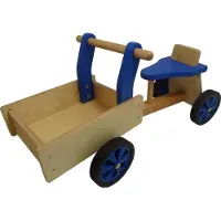 Playwood - Houten bakfiets blauw met 4 wielen