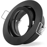 LEDmaxx Inbouwspot rond zwart kantelbaar bajonetsluiting voor GU10 | zaagmaat 68mm | GU10 | Max 1x50W exclusief