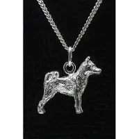 MOOYE ® - Collectie Zilveren Siberian husky staart op rug ketting hanger - groot