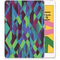 B2Ctelecom Apple iPad 10.2 | iPad 10.2 (2020) | 10.2 (2021) Back Cover Abstract Green Blue