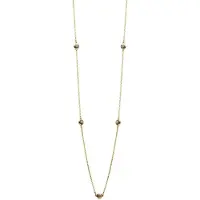Casa Jewelry Collier Pom Grey - Goud Verguld - 90 cm - Grijs Parelmoer