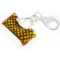 MOOYE ® - Collectie Zilveren Handtas oranje emaille armband bedel