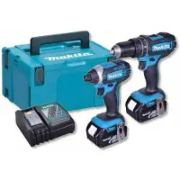 Makita DLX2131TJ 18V Li-Ion Accu Klopboor- /schroefmachine (DHP482) & Slagschroevendraaier (DTD152) Combiset (2x 5.0Ah Accu) In Mbox