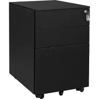 Songmics Hoppa! Songmics Ladeblok - Rolcontainer - Nachtkastje - Op Wielen - Verrijdbare Archiefkast - Zwart - Staal - 39x45x55 Cm (bxdxh)