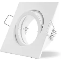 LEDmaxx Inbouwspot vierkant wit kantelbaar bajonetsluiting voor GU10 | zaagmaat 68mm | GU10 | Max 1x50W exclusief