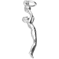 MOOYE ® - Collectie Zilveren Basketballer middel ketting hanger