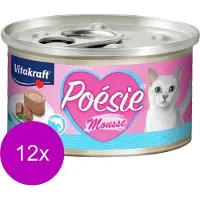Vitakraft Poésie Mousse Blikje 85 g - Kattenvoer - 12 x Zalm