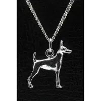 MOOYE ® - Collectie Zilveren Amerikaanse toy terrier ketting hanger - groot