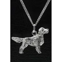 MOOYE ® - Collectie Zilveren Gordon setter ketting hanger - groot