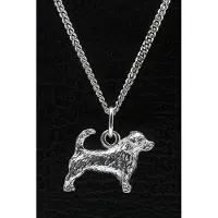MOOYE ® - Collectie Zilveren Glen of imaal terrier met staart ketting hanger - groot