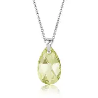 Montebello Ketting Jan DZ413 - Swarovski Druppel - 925 Zilver Gerhod. - 16mm - 40cm
