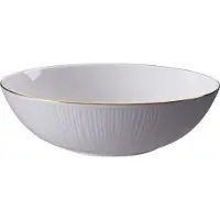 Tokyo Design Studio - Nippon White - Goude Rand Kom 21x6.3cm 1100ml Lijnen Wit Goud