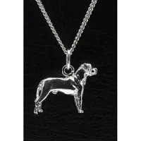 MOOYE ® - Collectie Zilveren Japanse vechthond tosa ketting hanger - groot