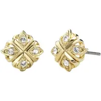 Traveller Oorbellen - Dames - Goudkleurig - Kristal - Preciosa Crystals - Vierkant 10 mm - Verguld - 157362