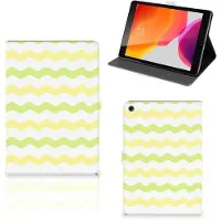 B2Ctelecom iPad 10.2 2019 | iPad 10.2 2020 | 10.2 2021 Tablet Hoes Waves Yellow