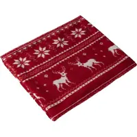 Lupine Fleece Deken - Rendieren en Sterren - Fleece plaid - Kerstdeken - Kerstplaid - Dekentje - 150 x 120
