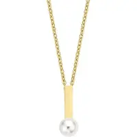 New Bling Goud 9NBG-0014 14 Karaat Gouden Collier met Hanger - parel - Goud