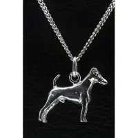 MOOYE ® - Collectie Zilveren Fox terrier gladhaar ketting hanger - groot