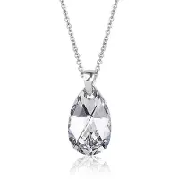 Montebello Ketting Jan DZ515 - Swarovski Druppel - 925 Zilver Gerhod. - 16mm - 50cm