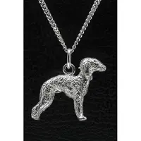 MOOYE ® - Collectie Zilveren Bedlington terrier ketting hanger - groot