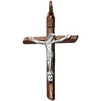 MOOYE ® - Collectie Zilveren Kruis brons corpus zilver XL kettinghanger