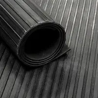 Ivol Rubber loper / rubbermat op rol streep 3mm - Breedte 100 cm - per strekkende meter