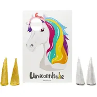Kikkerland werpspel Unicorn 30 x 20 cm MDF/textiel wit 5 delig