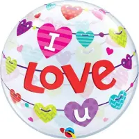 Folat - Folieballon - Bubbles - I love u - Zonder vulling - 56cm